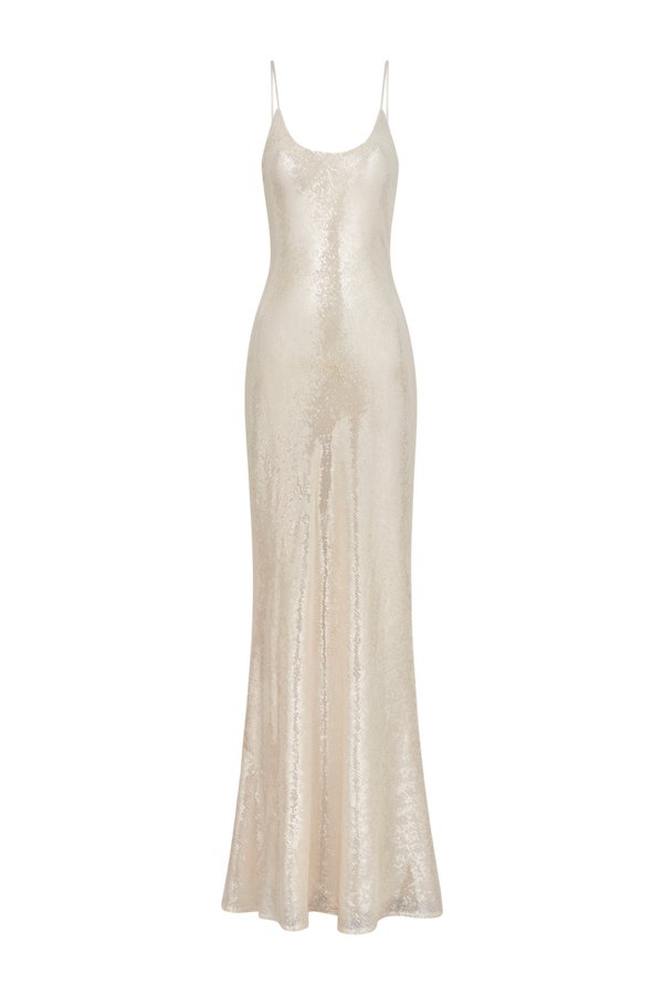 Sequin Camisole Maxi Dress - Nude — packshot