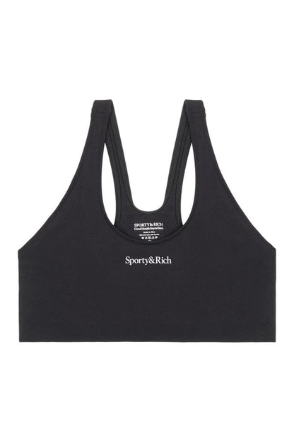 Serif Logo Sports Bra - Carbon — packshot