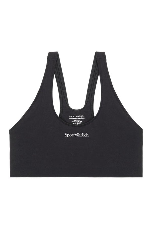 Serif Logo Sports Bra - Carbon — packshot