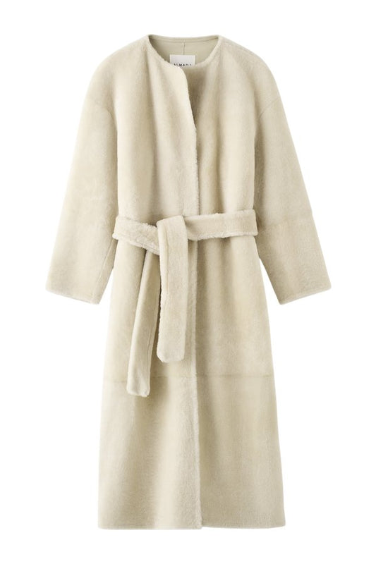 Shea Shearling Coat, vanilla — packshot