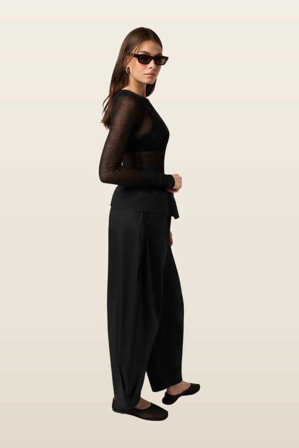 Sheer Ribbed Long Sleeve Top — carry 3