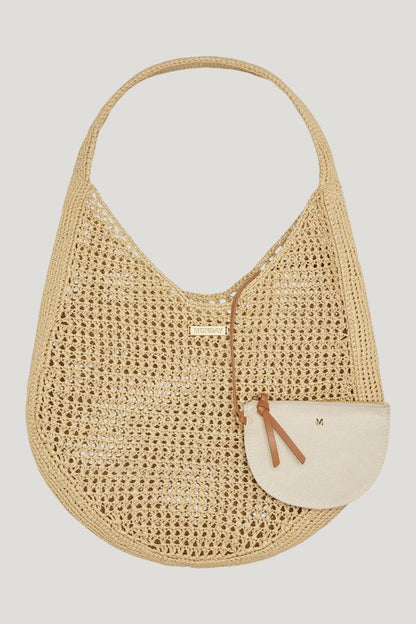 Shell Beach Bag - Natural — model front
