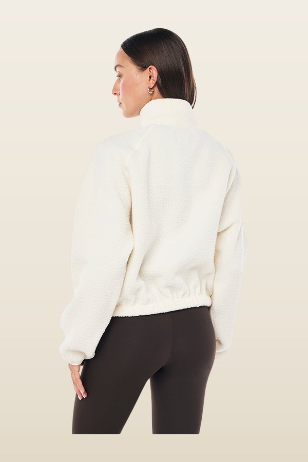 Shelter Sherpa Jacket In Whisper — model back