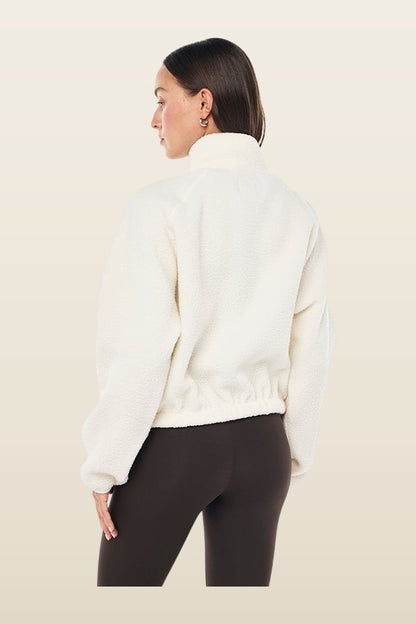 Shelter Sherpa Jacket In Whisper — model back
