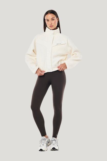 Shelter Sherpa Jacket In Whisper — model front