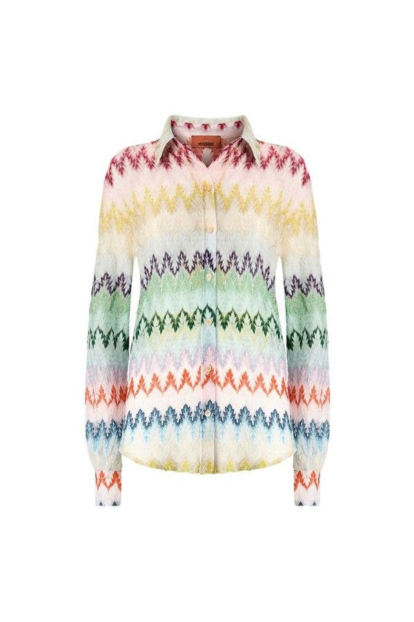 Shirt in viscose blend with lace motif — packshot