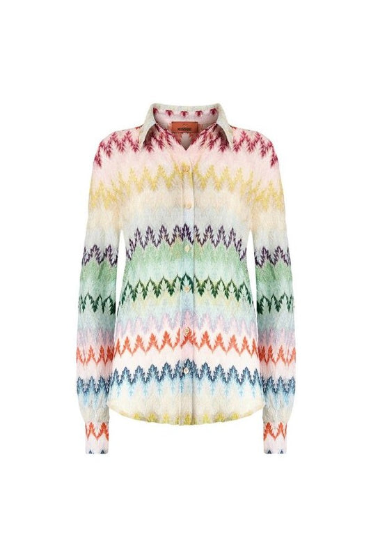 Shirt in viscose blend with lace motif — packshot