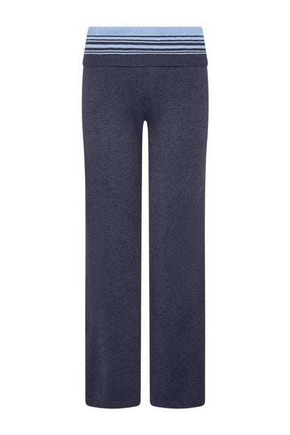 Shore Low Rise Knit Pants - Stone Stripe — packshot
