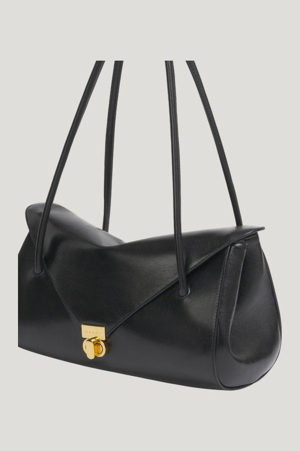 Black leather E/W shoulder bag — extra