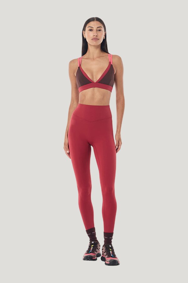 Signature Full Length Legging In Cherry — model front