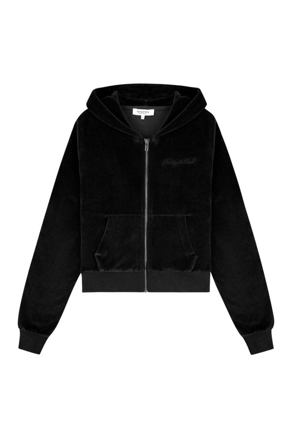 Signature Logo Krystal Zip Hoodie - Black/Crystal — packshot