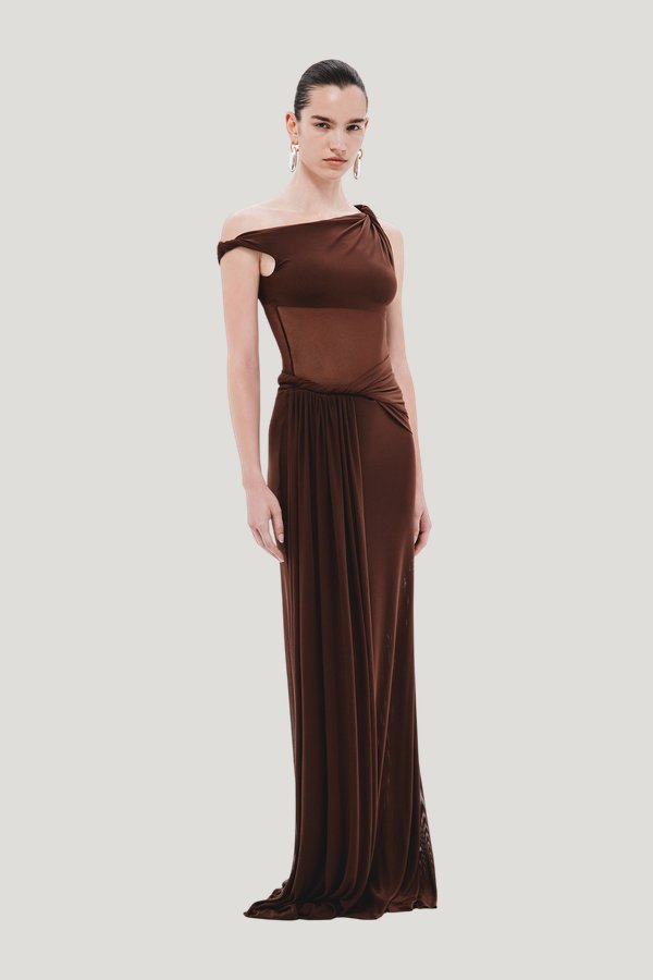 The Sisal Mesh Dress — model side