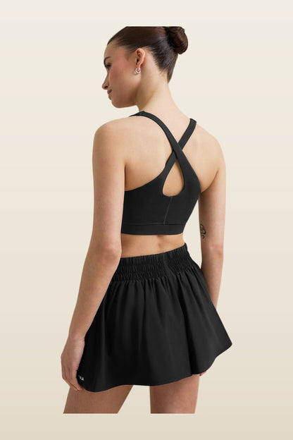 SkinLuxe Ruched Waist Floaty Short - Shadow — model back
