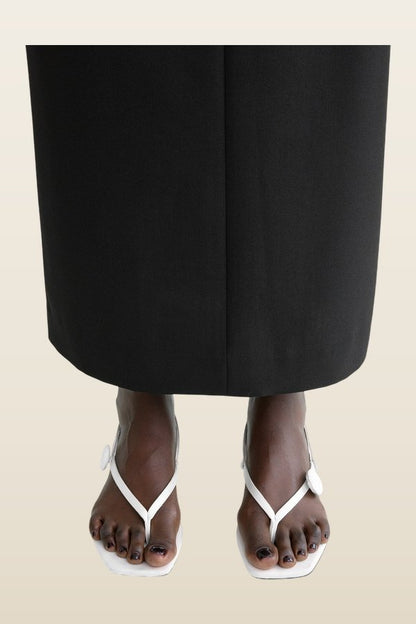 Slingback satin flip flops — model back