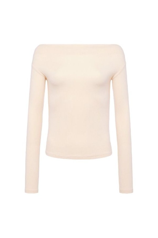 Slinky Rib Off-The-Shoulder Shirt — packshot