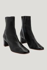 Sofia Black Leather Ankle Boot — model front