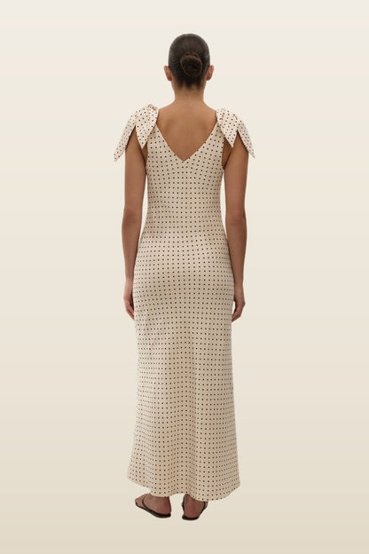 Solana Maxi Dress Lola Polka Dot — model back