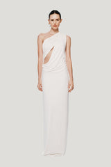 The Solstice Cupro Dress — model front