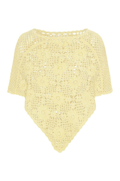 Sophie Crochet Poncho - Whipped Butter — packshot