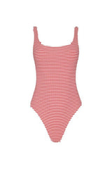 Square Neck One Piece | Cayenne Stripe — packshot