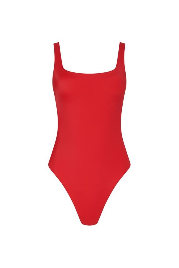 Square Neck One Piece | Smooth Cayenne — packshot