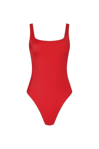 Square Neck One Piece | Smooth Cayenne — packshot