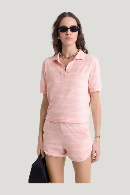 SRC Terry Short - Pink Dolphin Striped — model side