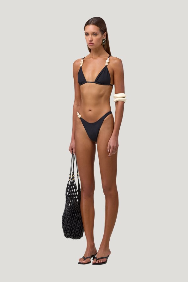 Stone Strap Triangle Top (Faux Suede — model side