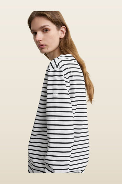Stripe jersey long-sleeve tee — model back