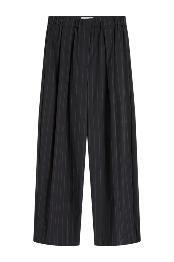Stripe Relaxed Pleat Pants - Ink Stripe — packshot