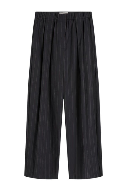 Stripe Relaxed Pleat Pants - Ink Stripe — packshot