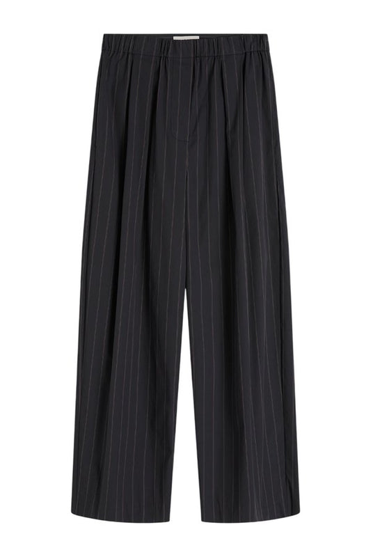 Stripe Relaxed Pleat Pants - Ink Stripe — packshot