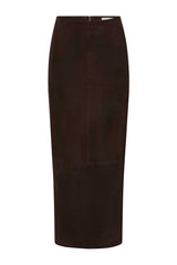 Suede Column Skirt - Coffee — packshot