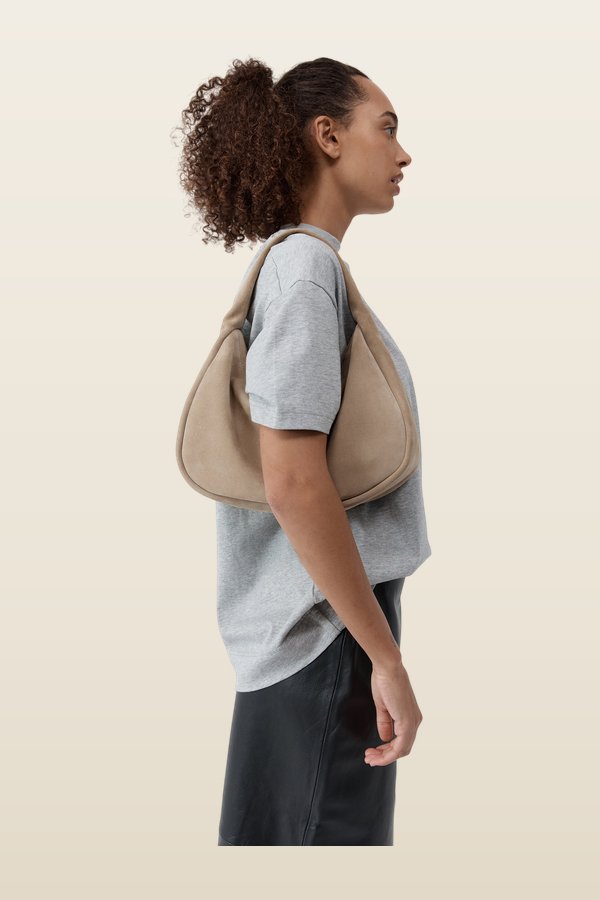 Suede Large Bon Bon Bag - Rock — model back