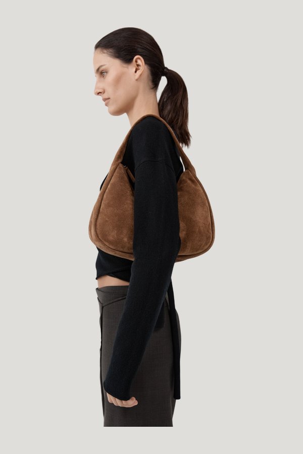 Suede Large Bon Bon Bag - Toffee — extra