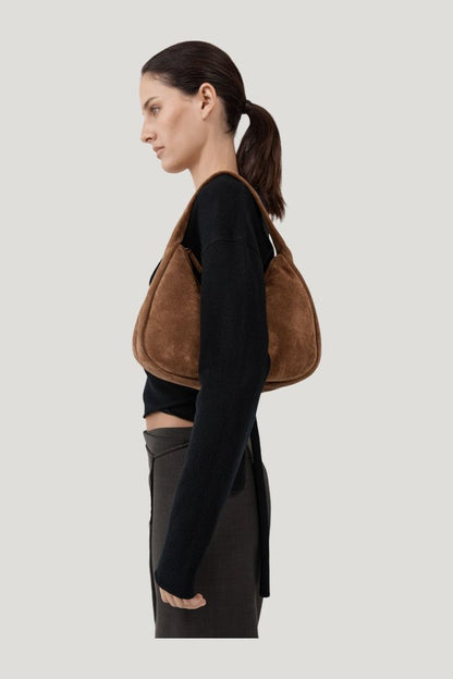 Suede Large Bon Bon Bag - Toffee — extra