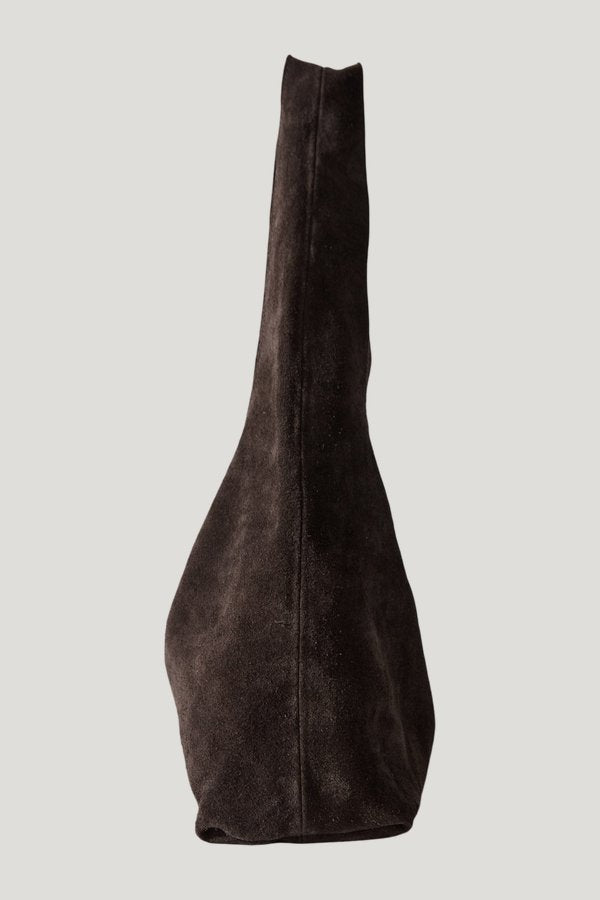 Suede Soft Bag - Coffee — model side