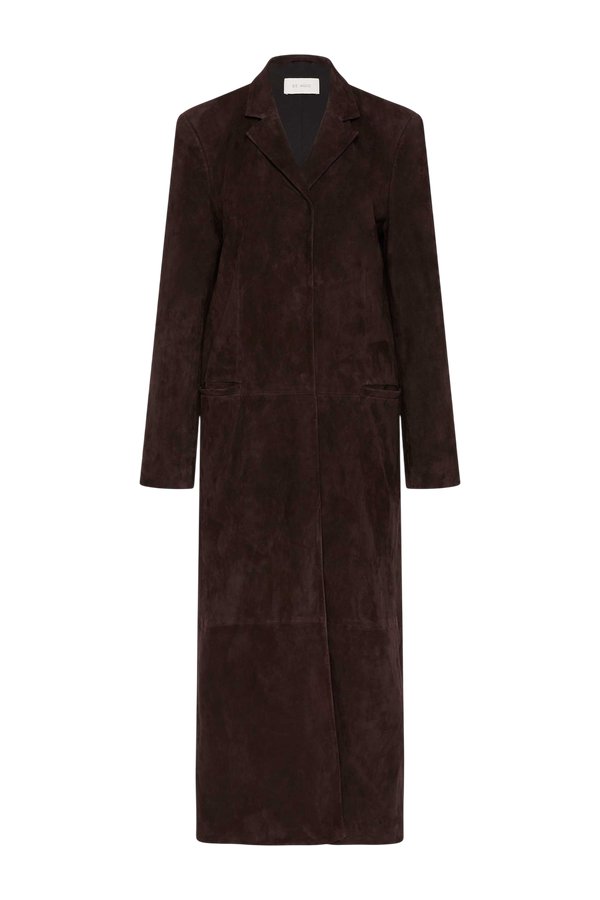 Suede Tailored Coat - Coffee — packshot