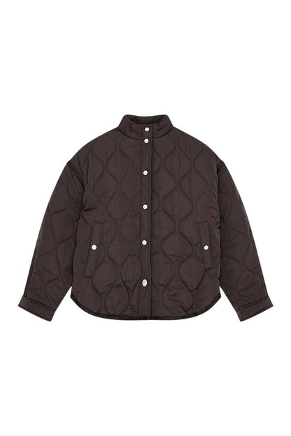 Surge Quilt Jacket In Coffee — packshot