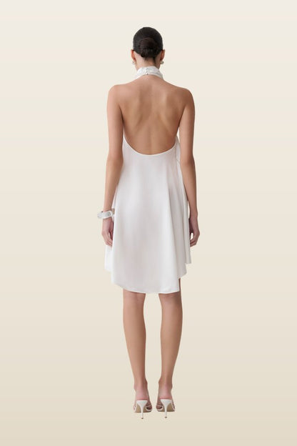 Sydney Asymmetrical Satin Halter Mini Dress — carry 4