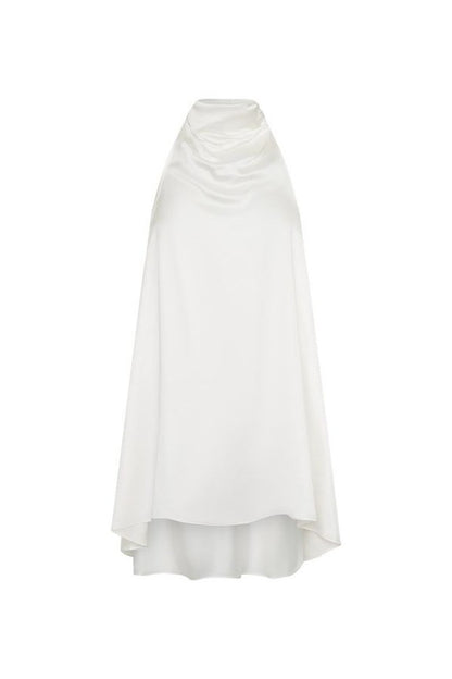 Sydney Asymmetrical Satin Halter Mini Dress — packshot