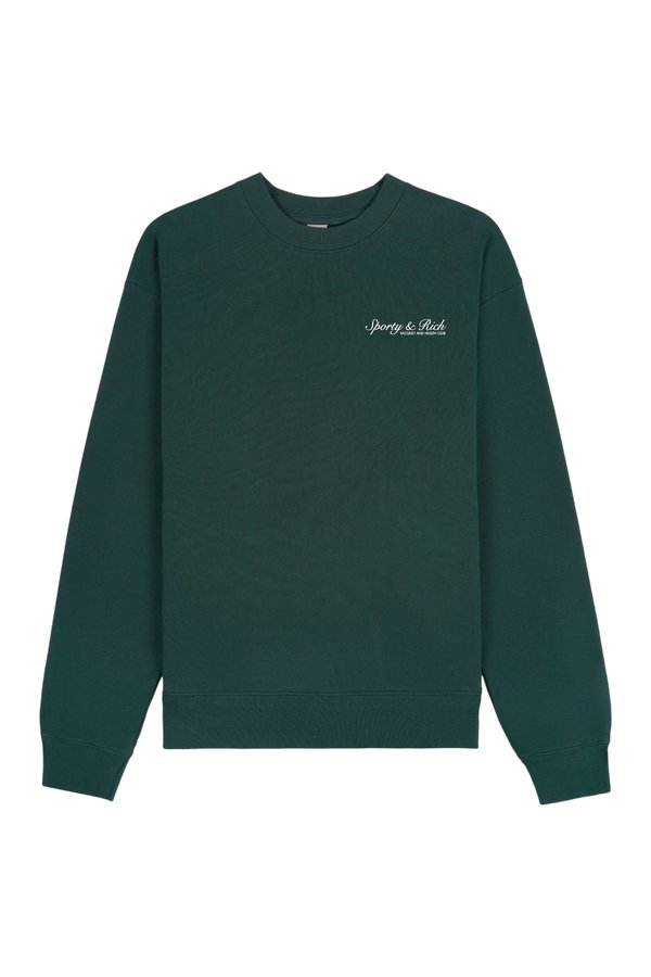 Syracuse Crewneck - Forest/White — packshot