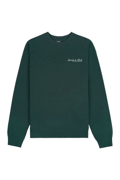 Syracuse Crewneck - Forest/White — packshot