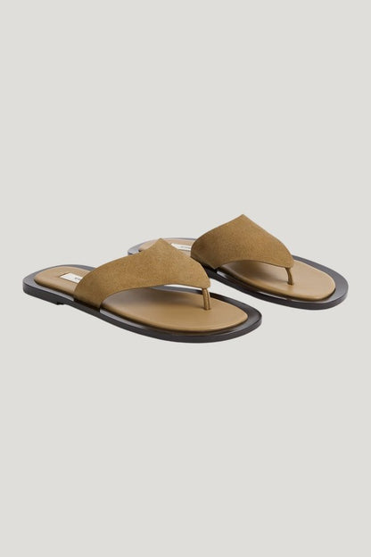 T-bar suede sandals desert — model front