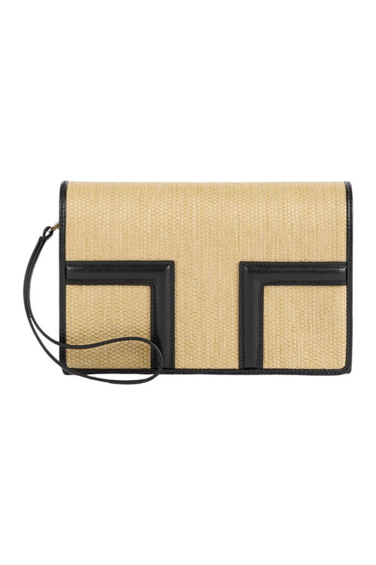 T-flap woven envelope natural/black — packshot