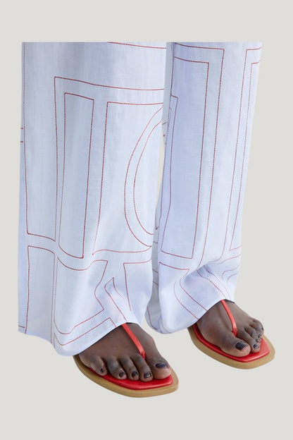 T-strap nappa sandals red/desert — extra