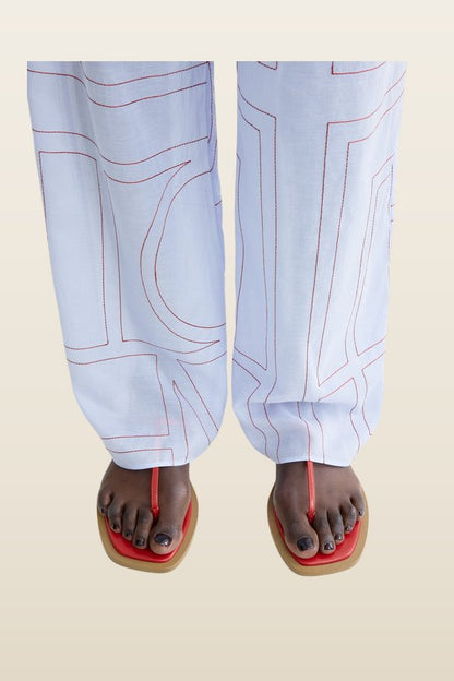 T-strap nappa sandals red/desert — model back