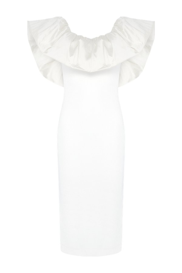 Taffeta Tarsila Ruffle Midi Dress — packshot