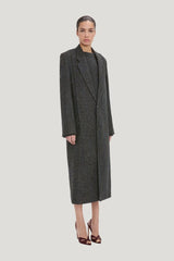 Tailored Coat In Grey Melange — model side
