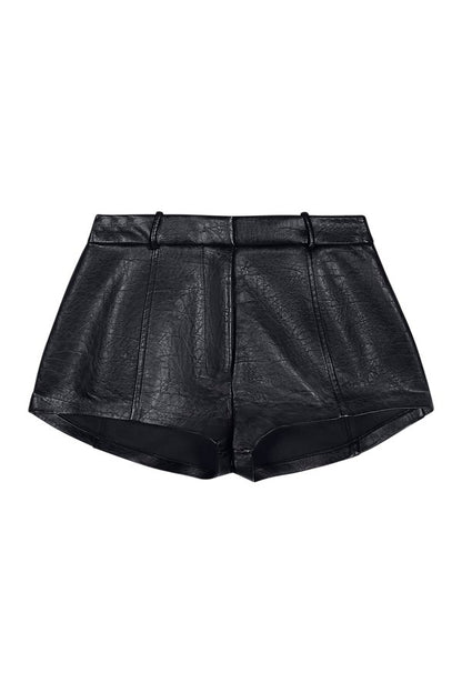 Tailored Leather Micro Shorts — packshot